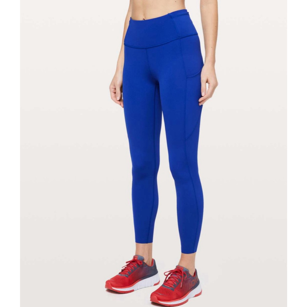 Lululemon Fast Free High Rise Fleece Lined Leggings 28" Psychic Blue Size 2 XS